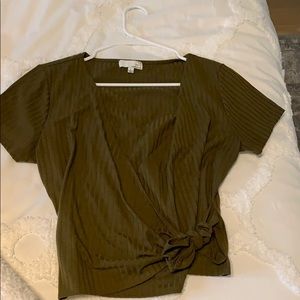 army green wrap t shirt